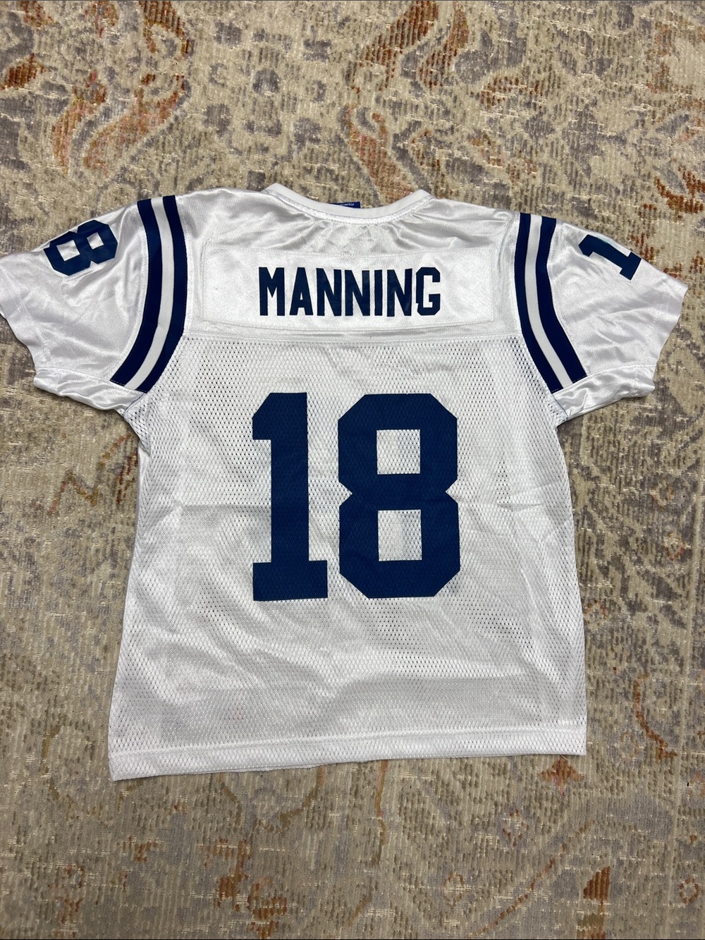 Vintage Indianapolis Colts #18 Peyton Manning, white “on-field” jersey